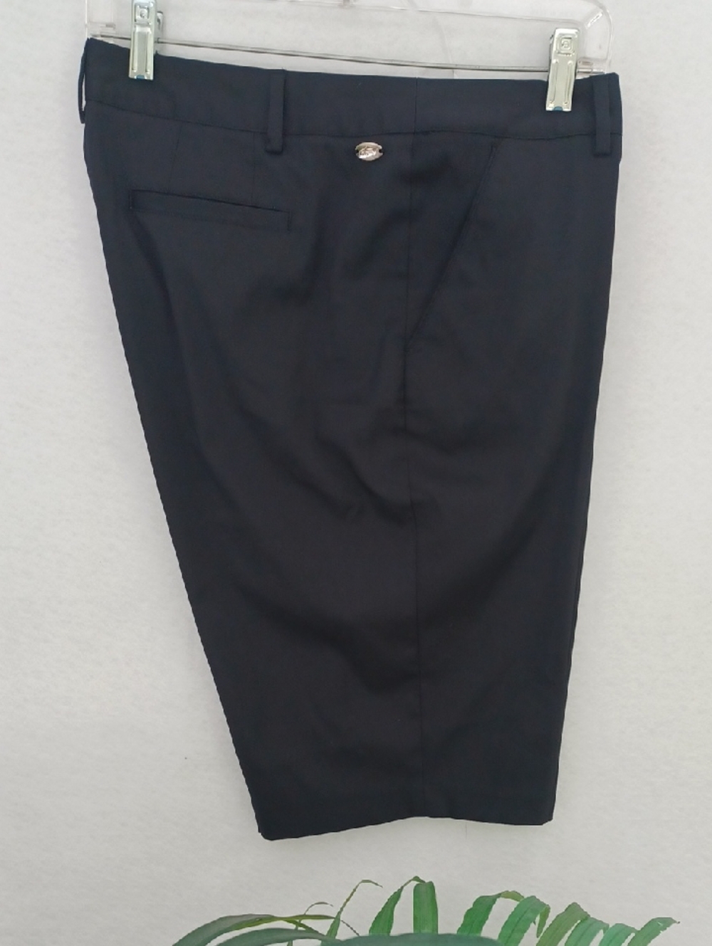 Ladies Greg Norman Collection Black Flat-Front  Shorts